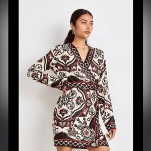 Scarf Inspired Wrap Mini Dress by FARM RIO XS